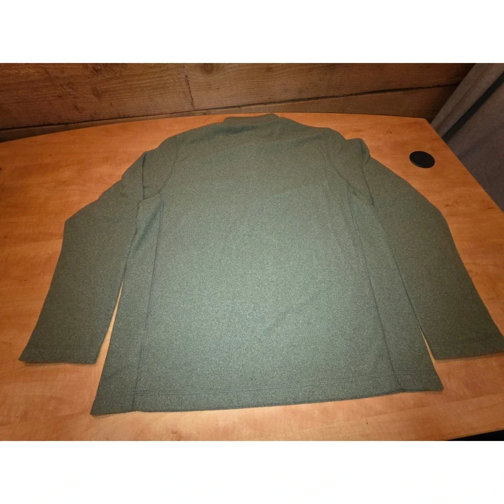 The North Face Gordon Lyons Quarter Zip Fleece Pullover Mens L Heathered Green